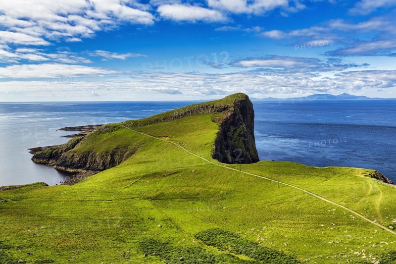 View from above on headland with steep cliffs