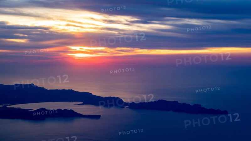 View of Formentor and La Victoria peninsulas at sunset
