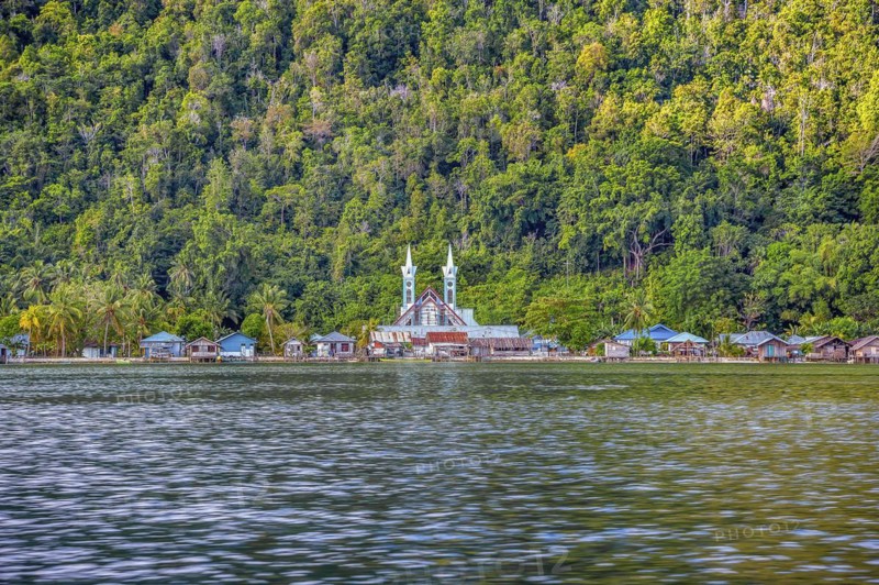 Village with church