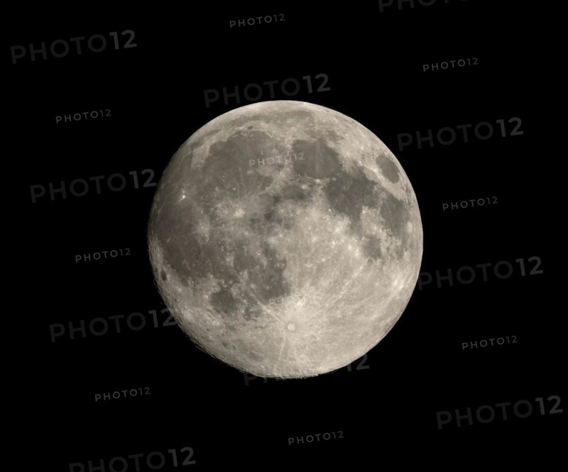 Full moon seen with telescope