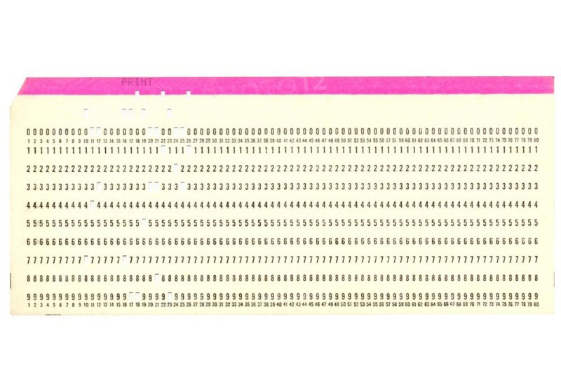 Punched card isolated