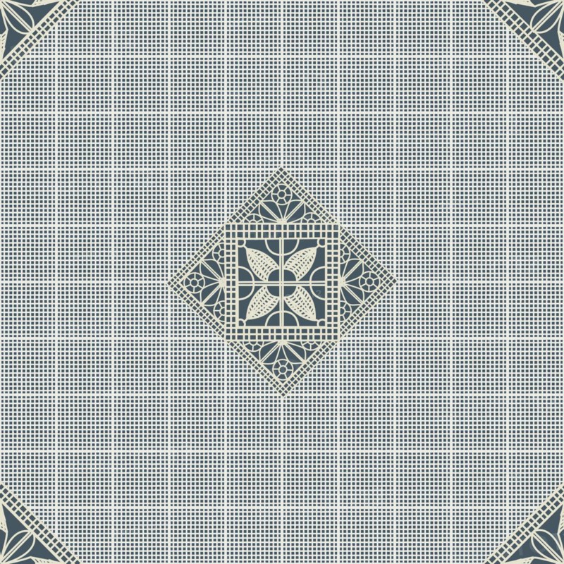 Seamless pattern inspired from traditional Danish Hedebo embroidery