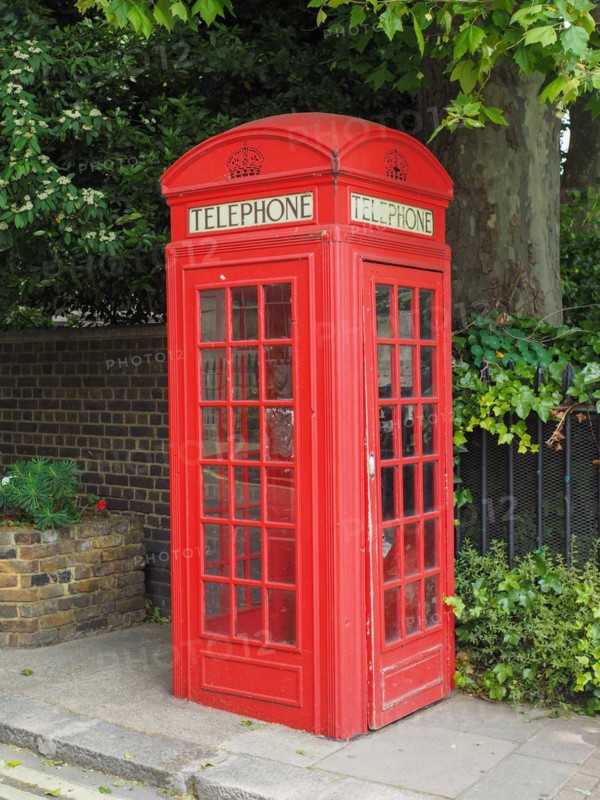 Red phone box in London