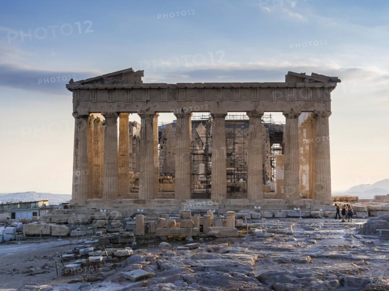 Frontal view of Parthenon on Acropolis