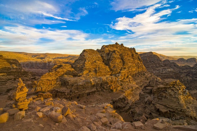 Overlook from the ancient tomb Ed deir in the rock