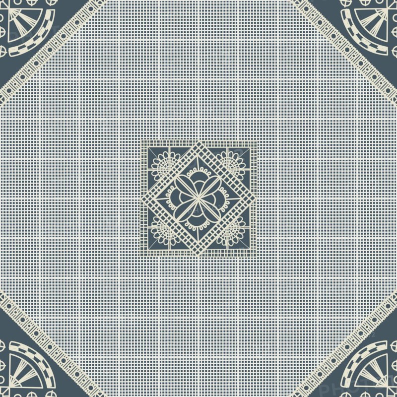 Seamless pattern inspired from traditional Danish Hedebo embroidery
