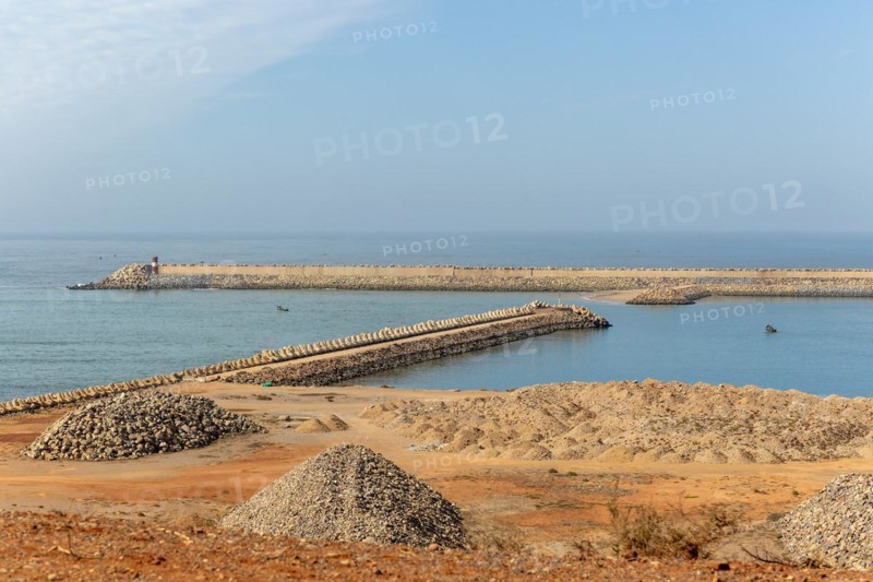 Breakwater barriers harbour at port of Sidi Ifni
