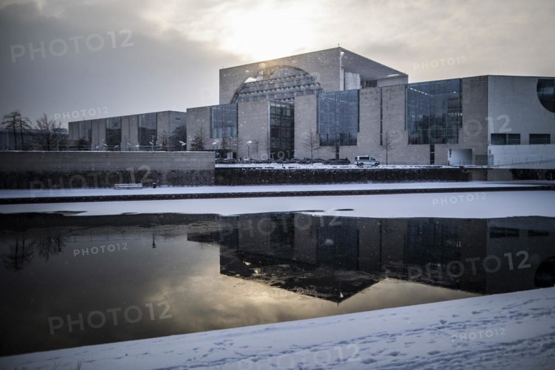 The Federal Chancellery in front of the Federal Government-Laender on the further procedure of the Corona restrictions