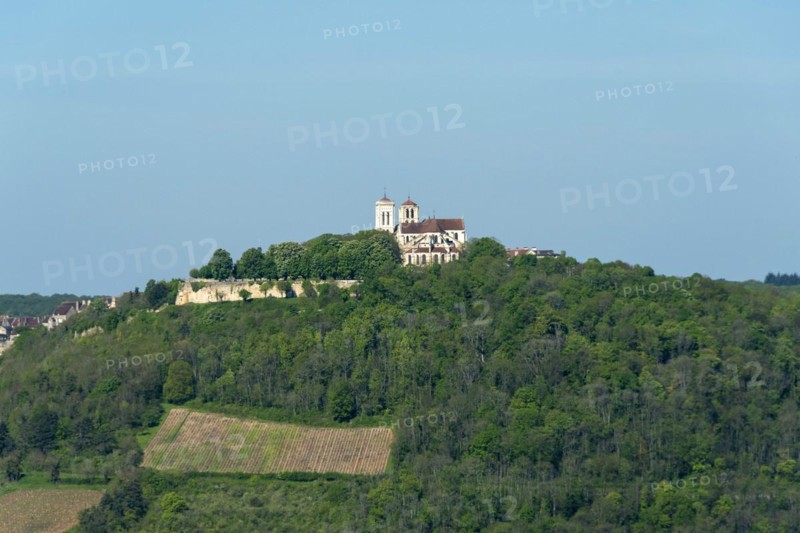 Vezelay labelled les Plus Beaux Villages de France. Unesco World heritage. Morvan regional natural park. Via Lemovicensis way to Santiago de Compostela. Yonne department. Bourgogne Franche Comte. France