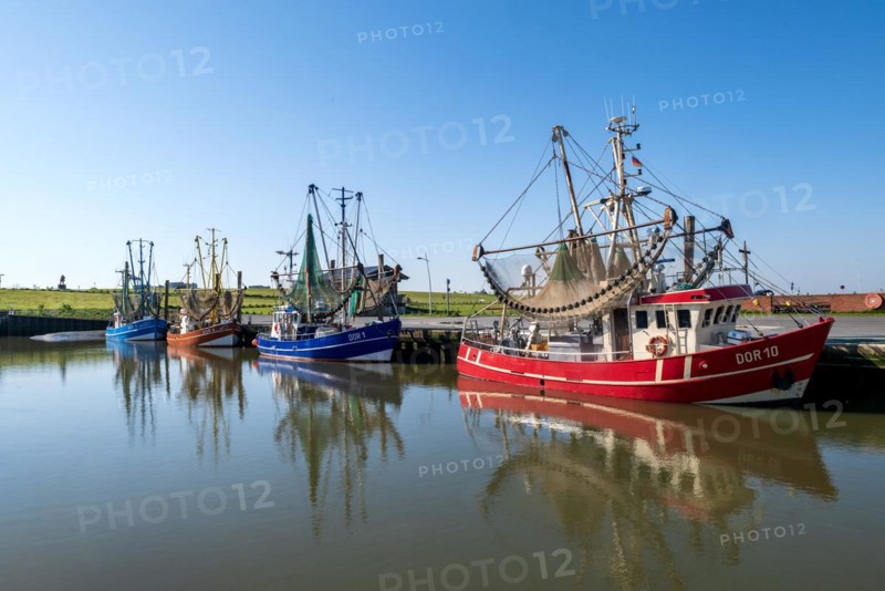Shrimp cutter in the cutter harbour of Dorum-Neufeld