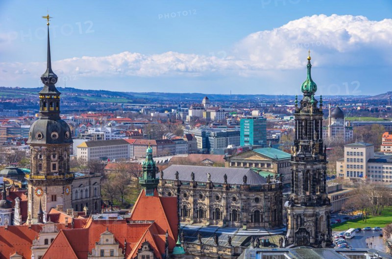 View from the Church of Our Lady to the Residenzschloss and the Catholic Court Church