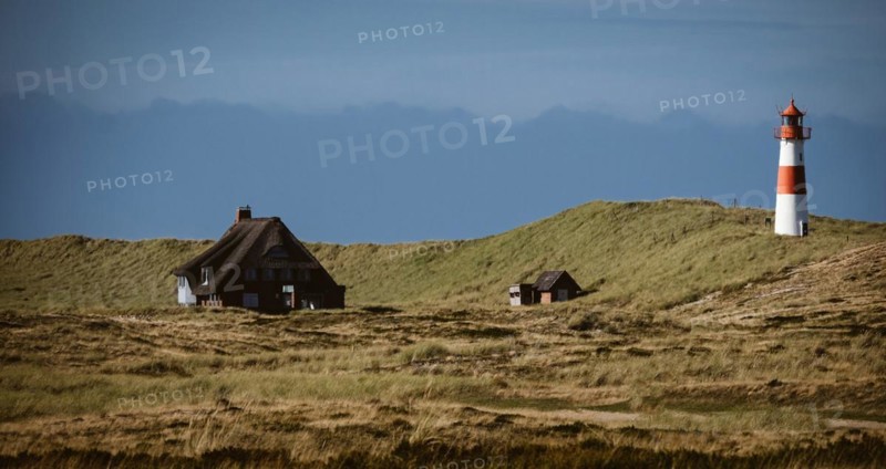 List Ost lighthouse on the eastern beach at the elbow on Sylt