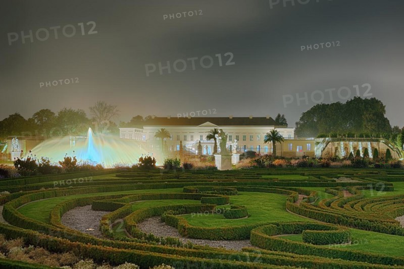 Herrenhaeuser Gardens Palace Illuminated Hanover Germany