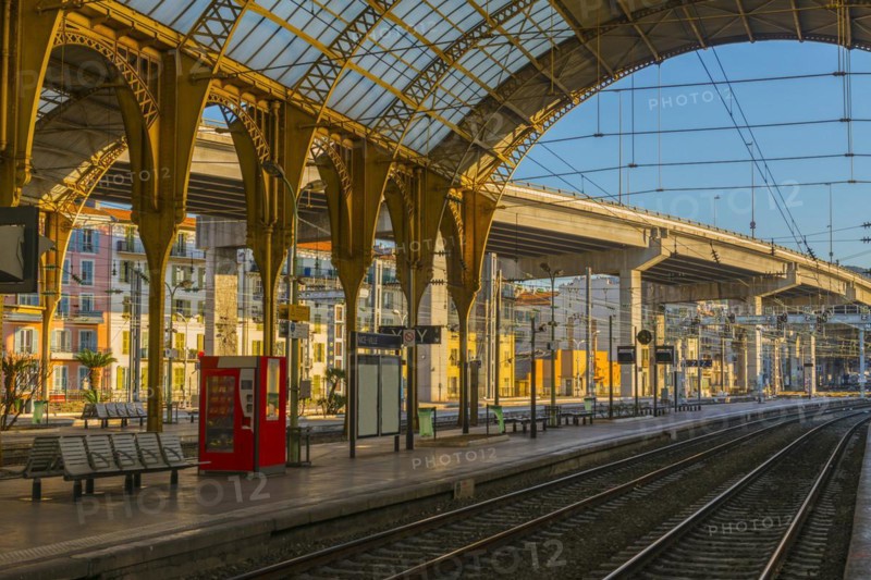 Train station and highway