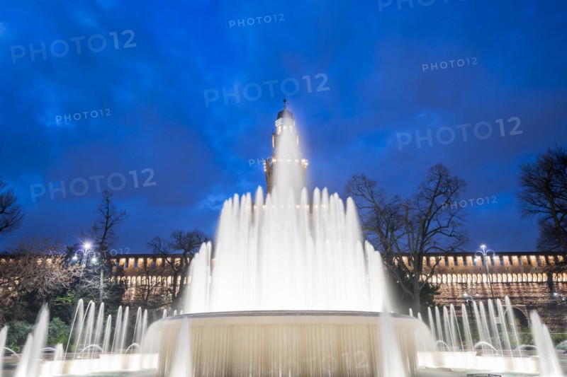 Sforza Castle and fountain