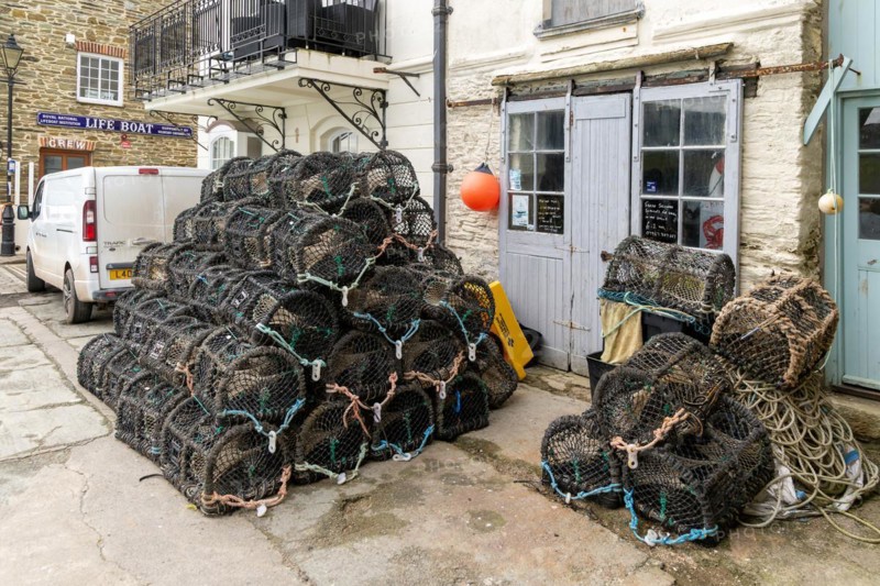 Lobster pots on quayside