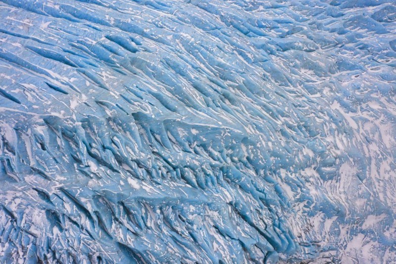 Crevasses in the glacier Falljoekull