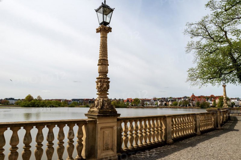 View of the castle lake from the castle island