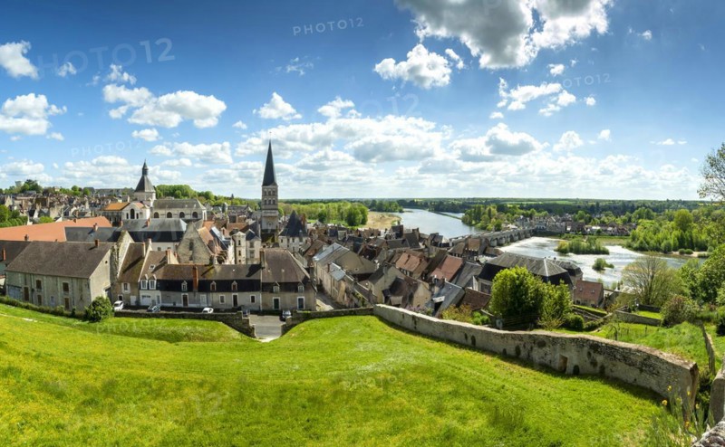 La Charite-sur-Loire. View on the city and river Loire. Nievre department. Bourgogne-Franche-Comte. France
