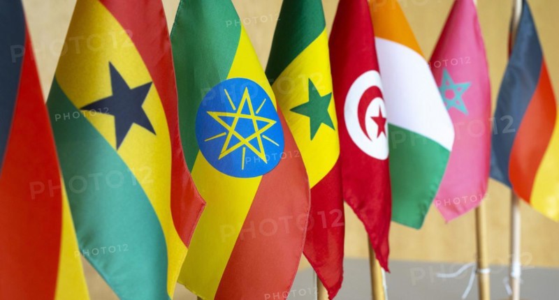 Flags of the African reform partner countries of Germany. f.l. Germany