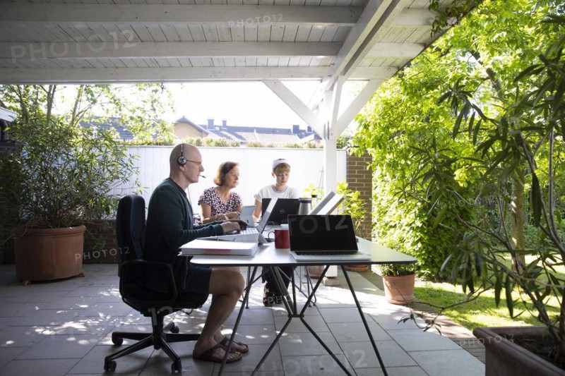 Home office in a conservatory