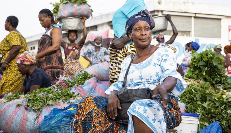 Women at the vegetable market of Lome