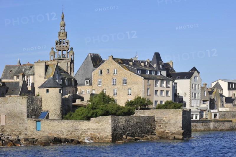 The church Notre-Dame de Croaz Batz seen from the harbour at Roscoff