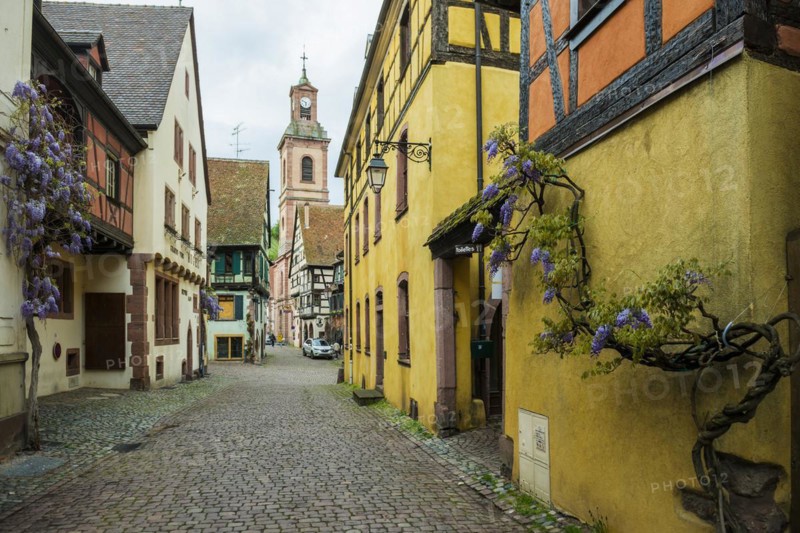 Medieval colourful half-timbered houses
