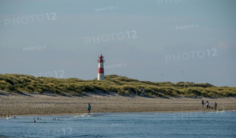 List Ost lighthouse on the eastern beach at the elbow on Sylt