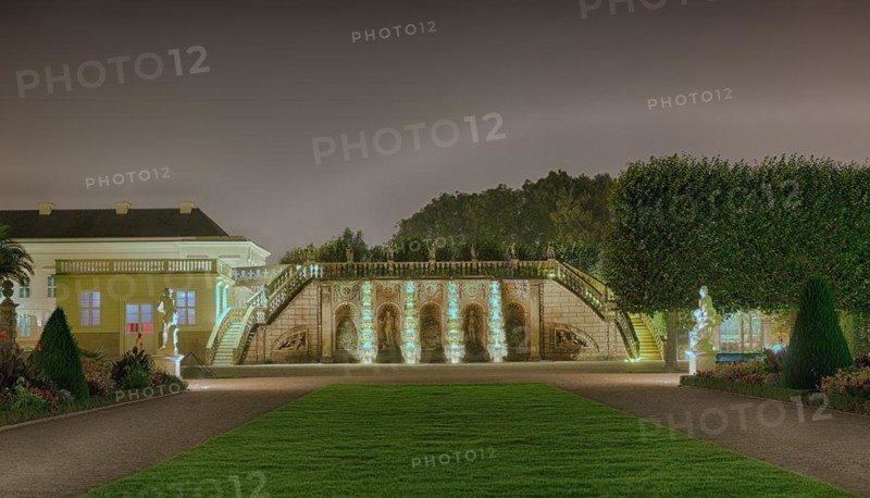 Herrenhaeuser Gardens Palace Illuminated Hanover Germany