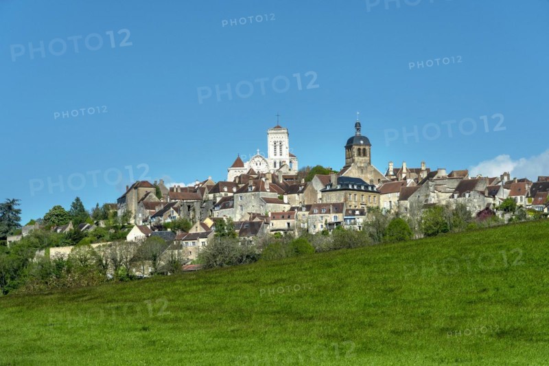 Vezelay labelled les Plus Beaux Villages de France. Unesco World heritage. Morvan regional natural park. Via Lemovicensis way to Santiago de Compostela. Yonne department. Bourgogne Franche Comte. France