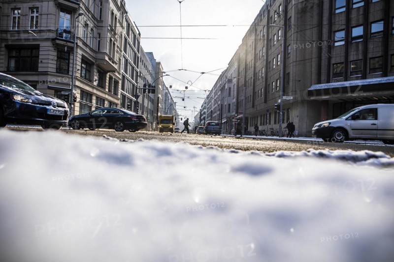 City traffic in winter in Berlin