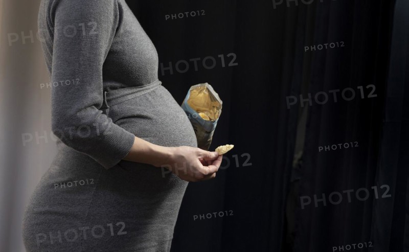 Pregnant woman with chips