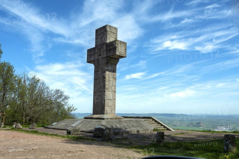 Morvan Regional Nature Park. Autun. The monumental liberation cross erected on Mount Saint Sebastien in 1945. Morvan regional natural park. Saone et Loire department. Bourgogne Franche Comte.France