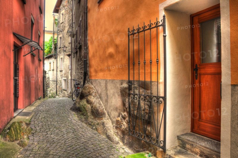 Old colorful rustic narrow alley