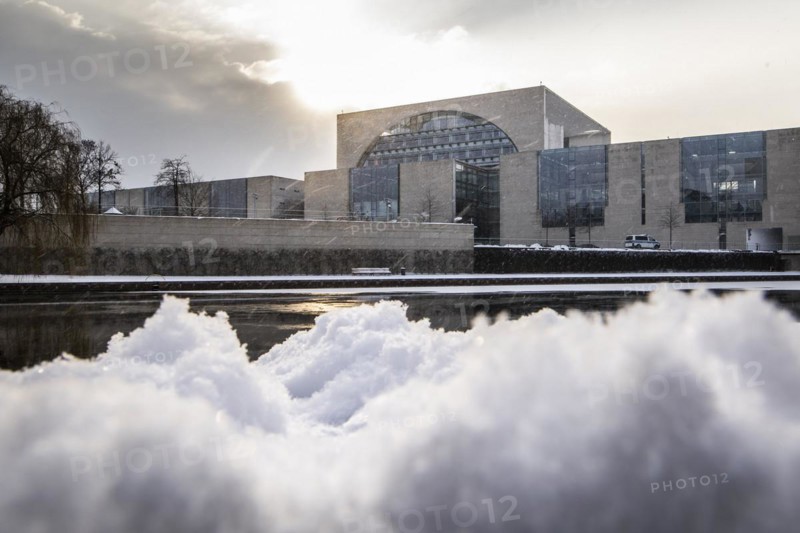 The Federal Chancellery in front of the Federal Government-Laender on the further procedure of the Corona restrictions