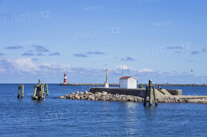 Central and eastern pier in Rostock-Warnemuende