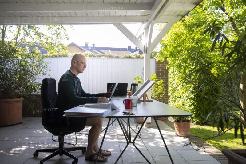 Home office in a conservatory