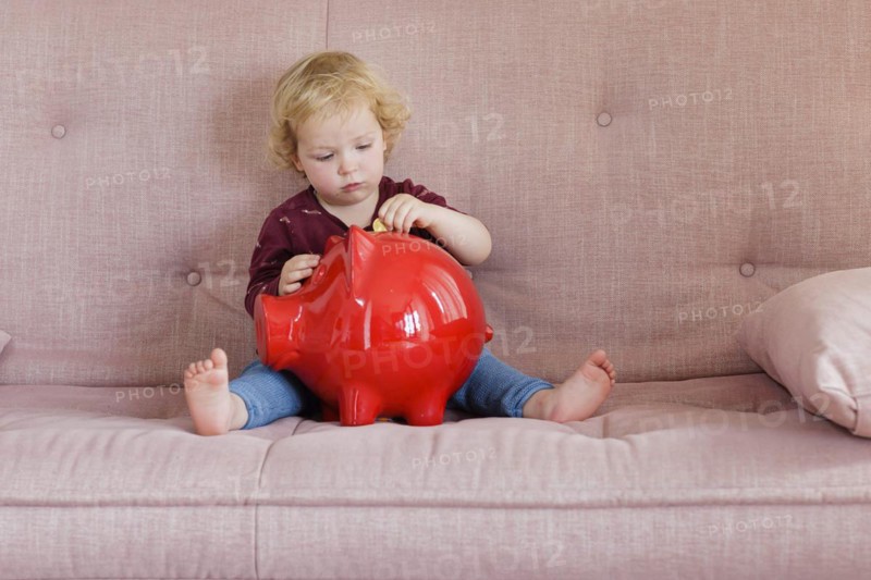 Child with piggy bank