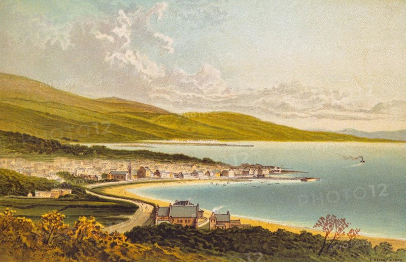 Small town Largs at the Firth of Clyde