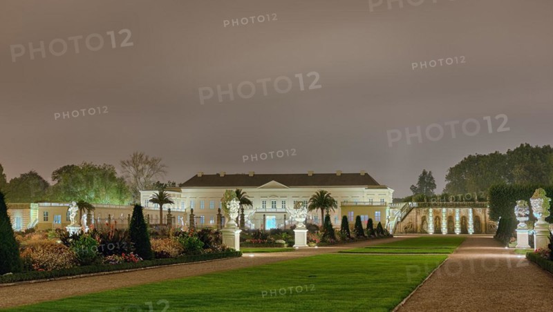 Herrenhaeuser Gardens Palace Illuminated Hanover Germany