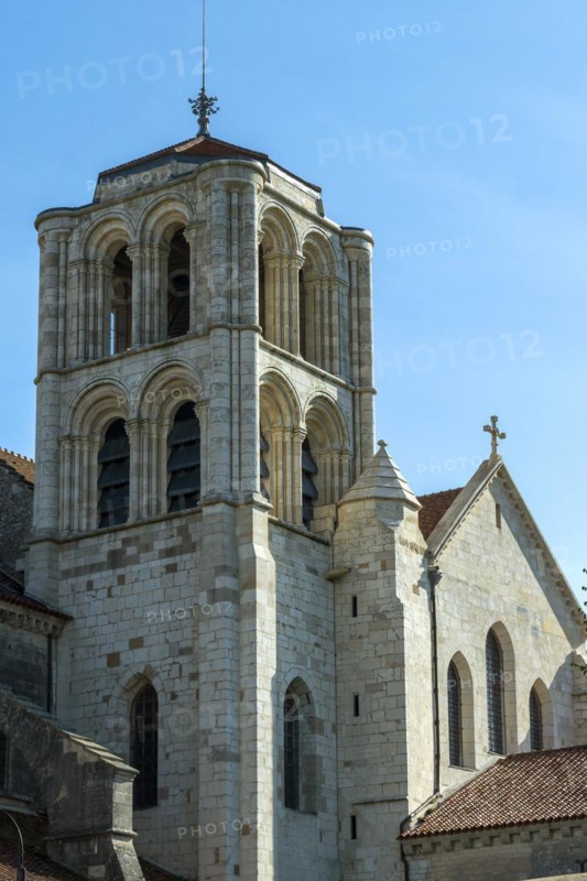 Vezelay labelled les Plus Beaux Villages de France. Morvan regional natural park. La Tour Saint Antoine of Basilica St Mary Magdalene