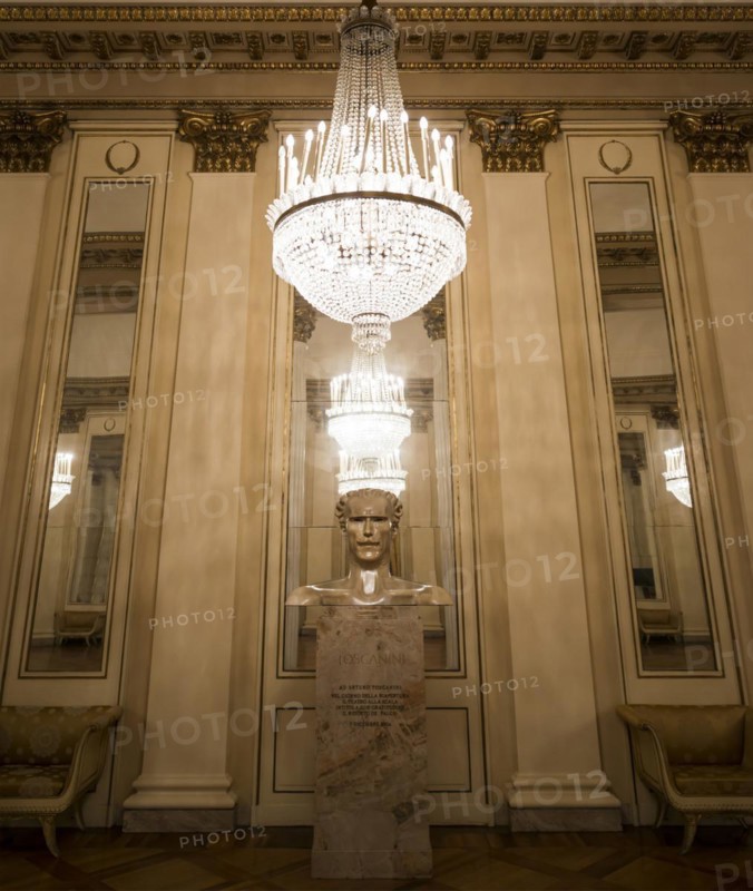La Scala Theater with Toscanni Statue in Milan