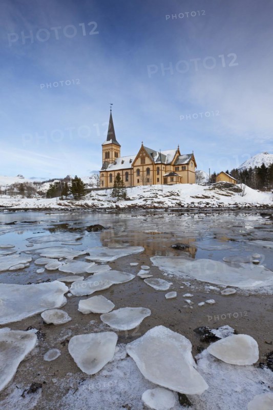 The church in winter of Kabelvag