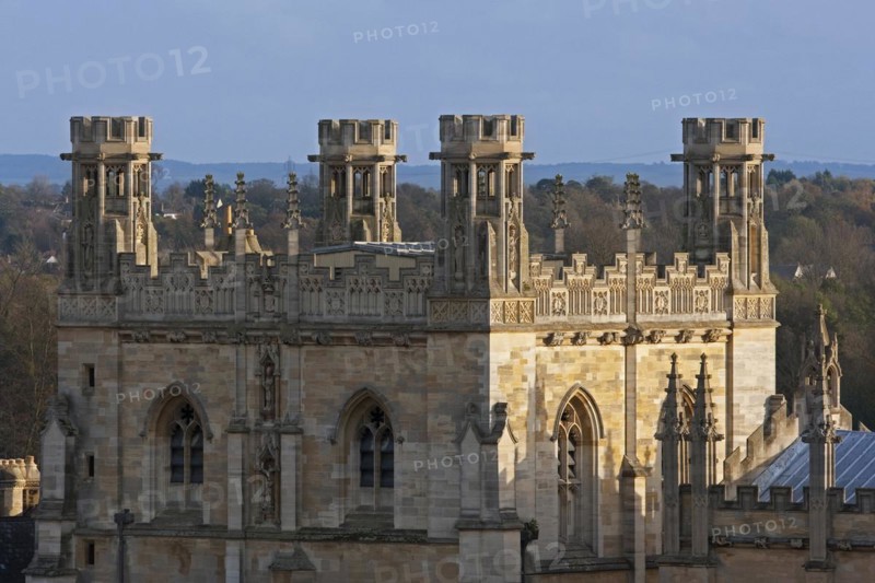 Tower of cathedral at Christ Church College of the Oxford University