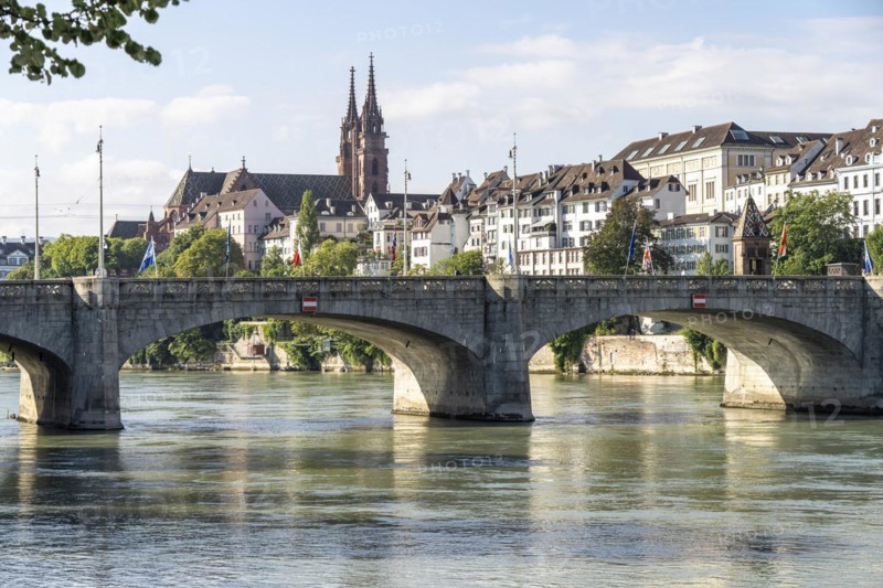 City view Basel with Rhine