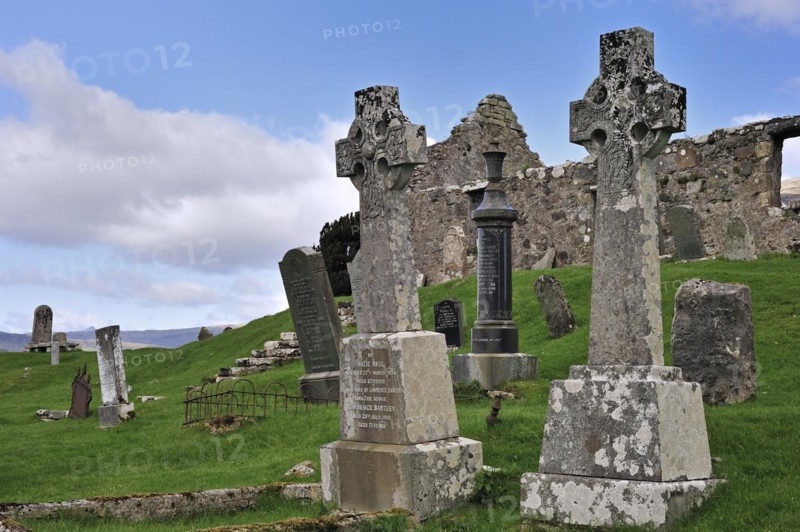 Celtic cross in the graveyard of Cill Chriosd