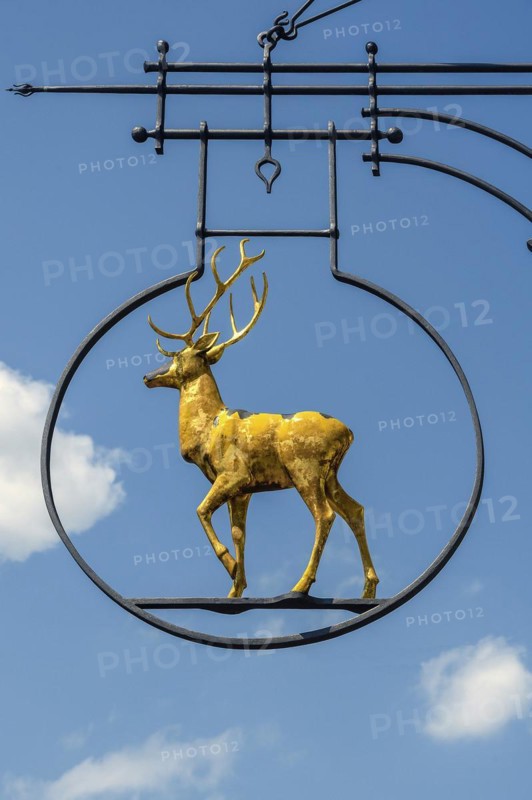 Nose sign of the Goldener Hirsch Inn in Obergünzburg