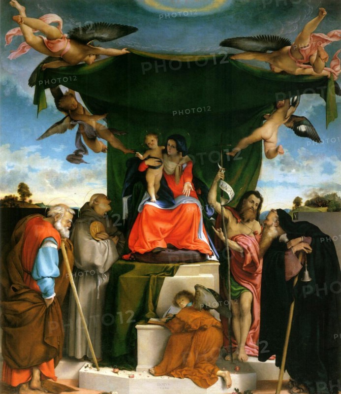Enthroned Madonna with Child and Saints