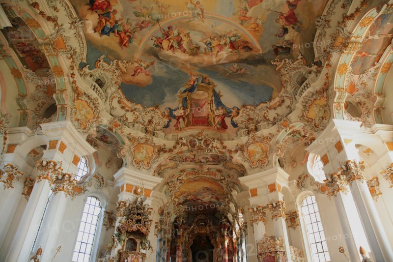 Dome frescoes by Johann Baptist Zimmermann